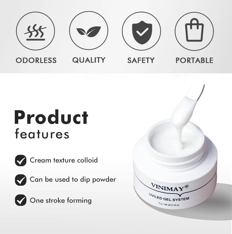 product vinimay new arrival diffusion gel black white pearl white three color air blooming gel matching reinforce base coat for nail art-3