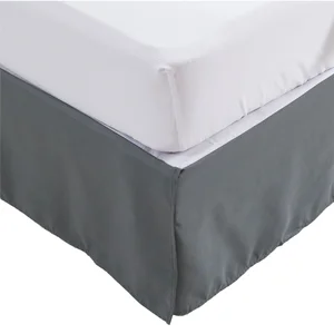 KOSMOS Solid Color 100% Brushed Microfiber Fitted Sheet & Flat Sheet Bed Skirt for Bedroom Washable