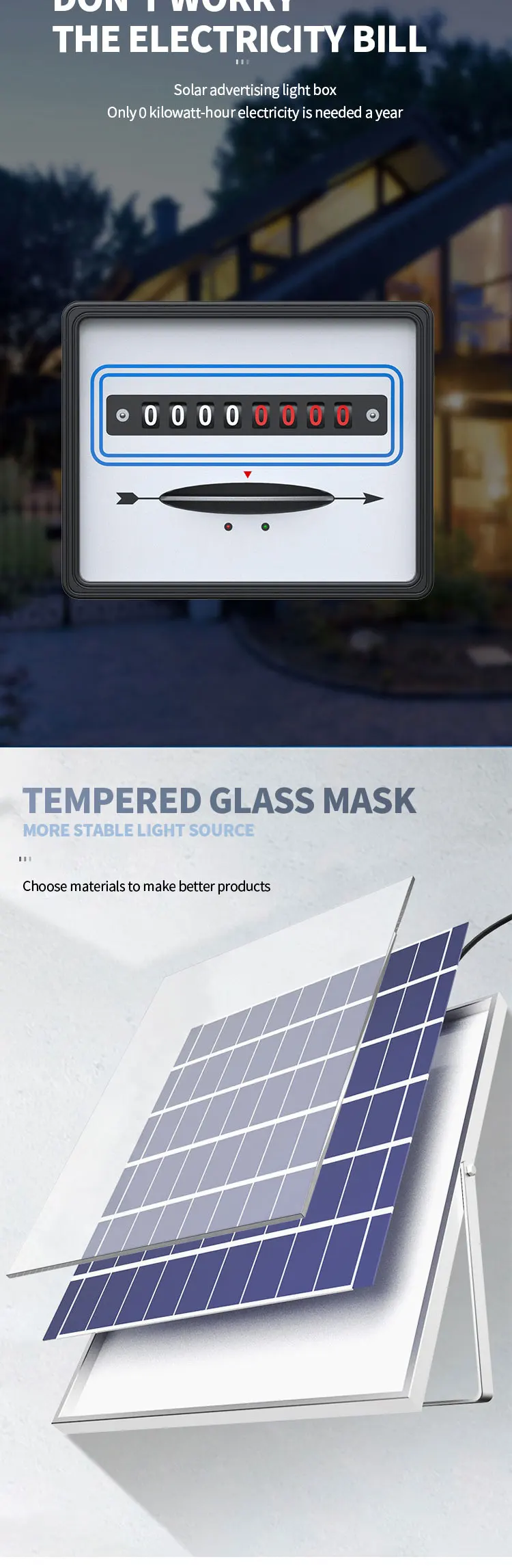 Solar Outdoor Advertising Backlit Led Light Box Acrylic Led Shopfront