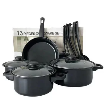 13 Piece Kitchen Non-stick Pots and Pans Set Non Stick Aluminum Cookware Set with Ceramic coating Pots and Frying Pans