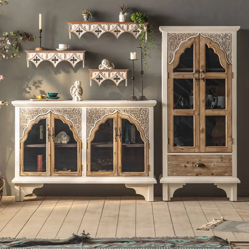 Антикварные художественные декоративные шкафы дверные Угловые ящики винтажные кедровые для