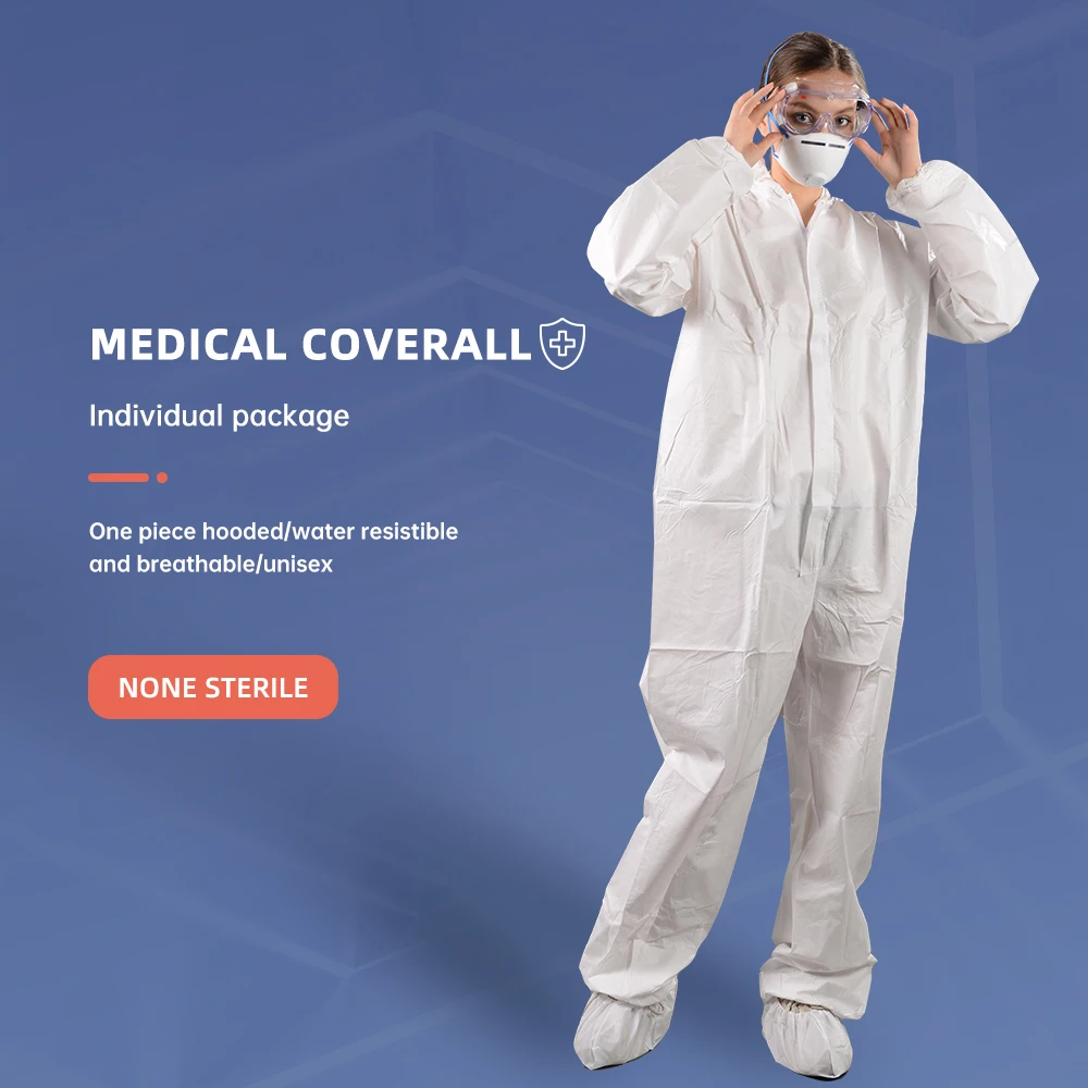 Free Sample  Disposable Microporous Coverall Plastic Waterproof Overall Oil WorkWear Uniform Coveralls