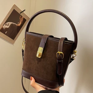 New style stylish handbag lightweight ladies leather bucket bag women's design wallet handbag women's crossbody bag