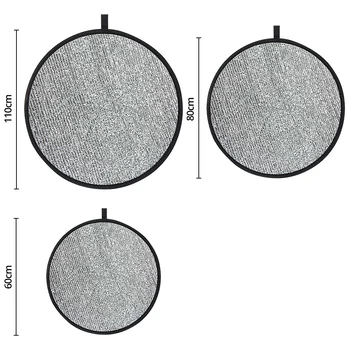 Ambitful Silver Reflector 60cm 80cm110cm Collapsible Windproof Round Reflector Diffuser for Studio Photo Video Live Recording detail image