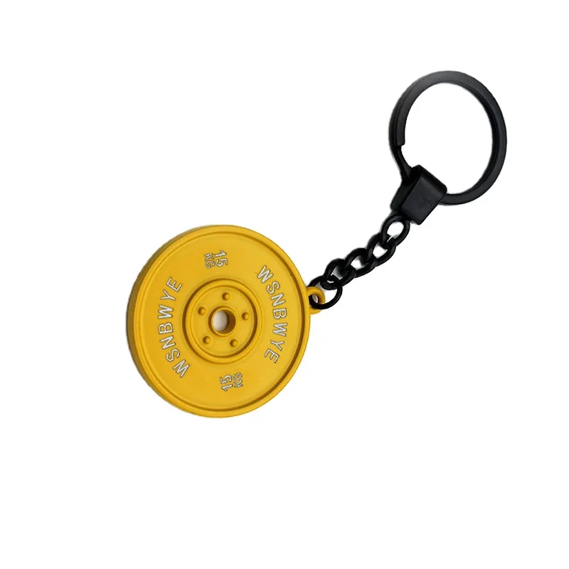 Barbell Weight Plates Multi Gym Stack DIY Designer Fitness Gym 3D llaveros  25lb Steel Plate Lift Counter Weight Design Keychain