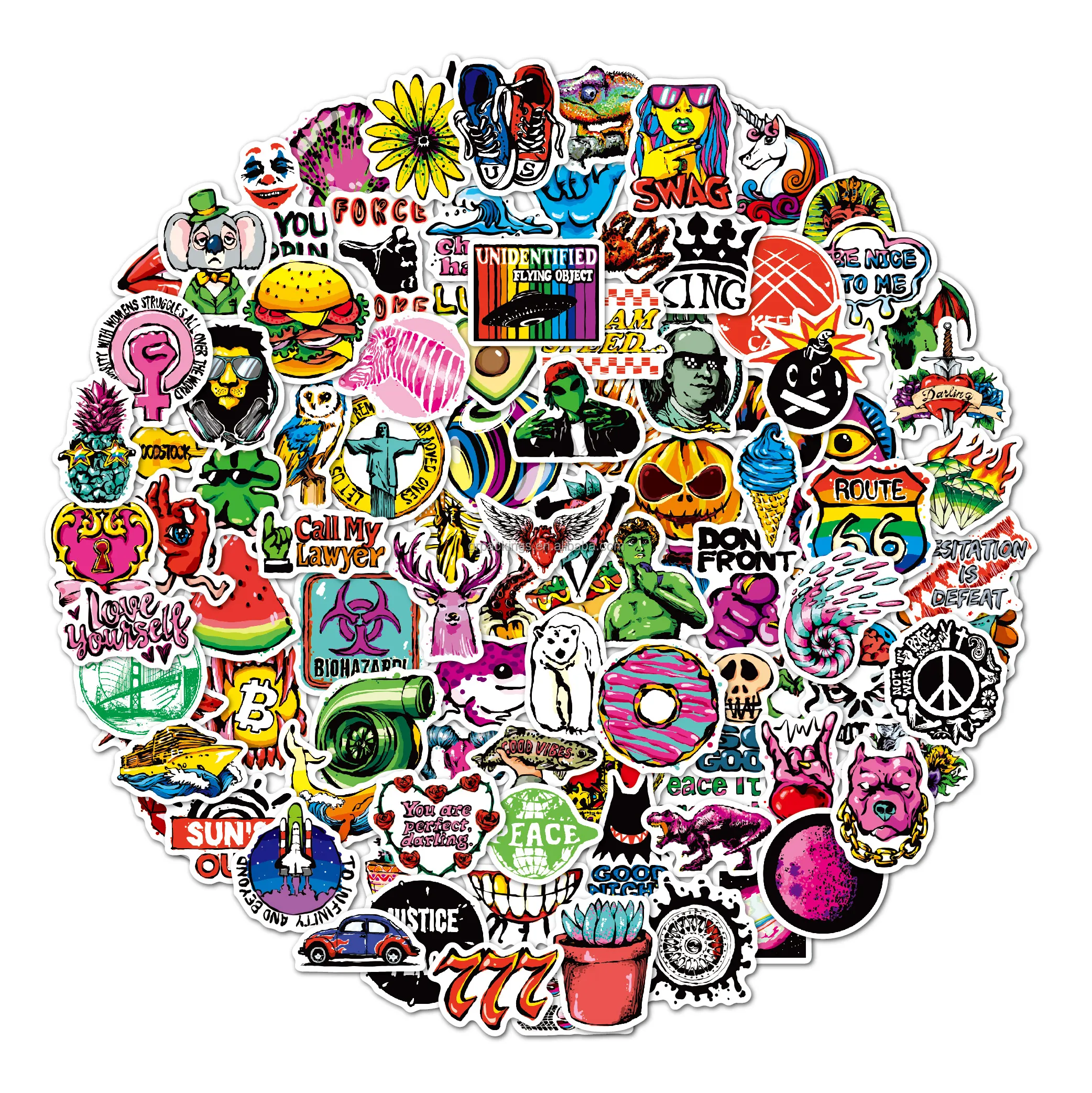 100p Character Vinyl Sticker Pack for DIY Decor & More