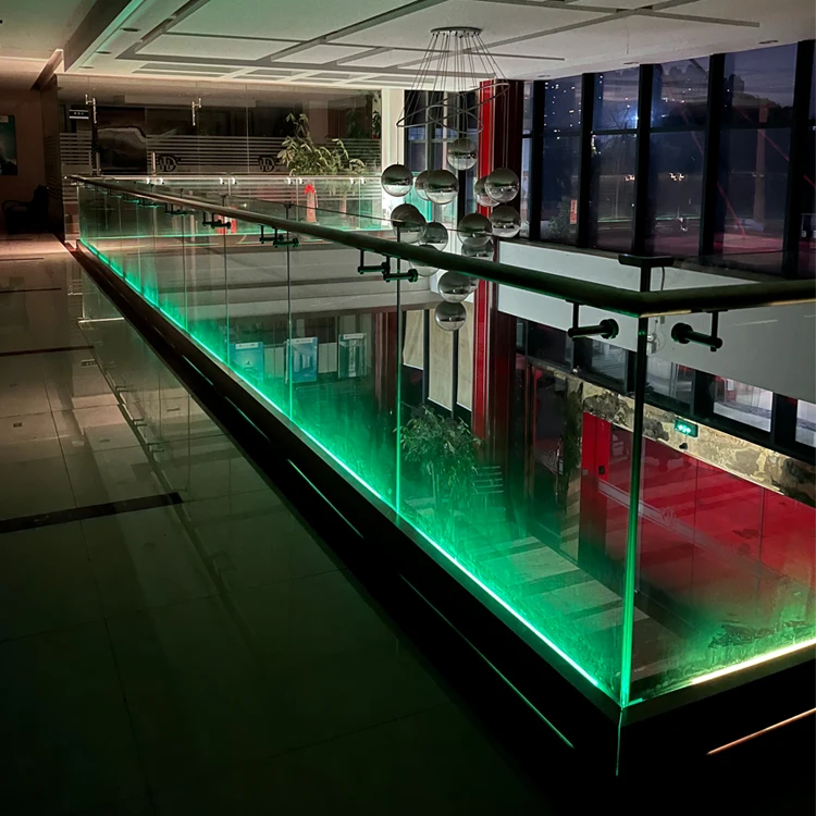 Deck Led Light Glass Railing Handrail Balustrade Side Mounted Stair Railing Aluminum U Channel