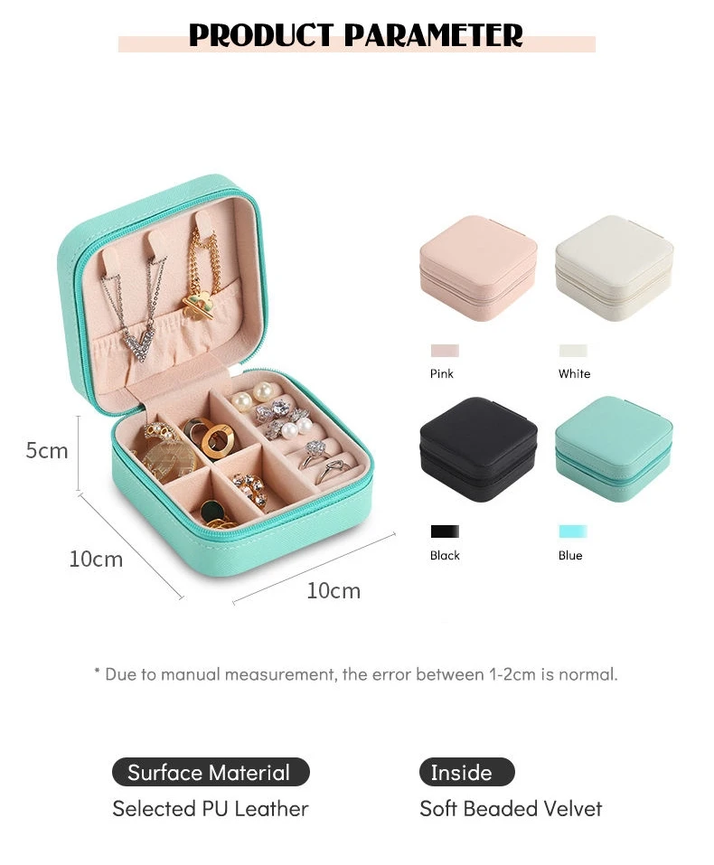 Custom Logo Luxury Mini Travel Jewelry Case PU Leather