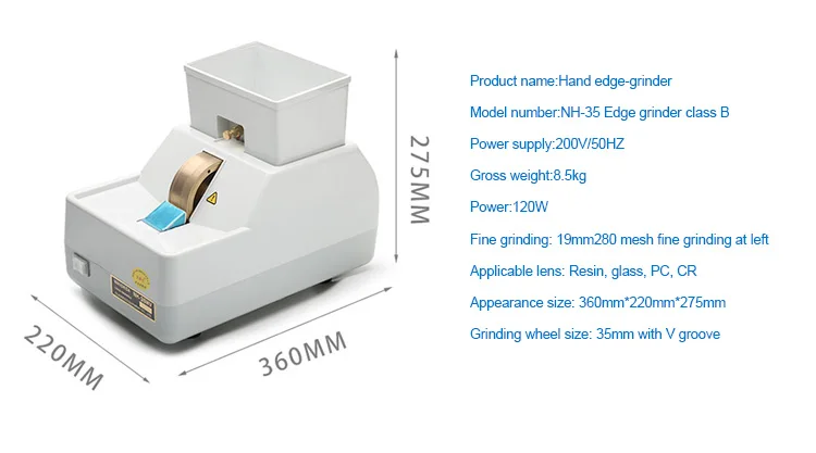 Top Quality Hand Edger Optical Manual Lens Cutting Machine NH-35WV CLASS B