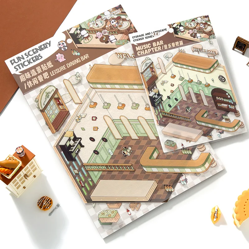 Lot De 4 Autocollants 3D DIY Pour Déco Maison - Scènes Créatives, Thérapie Anti-stress Pour Adultes Et Enfants
