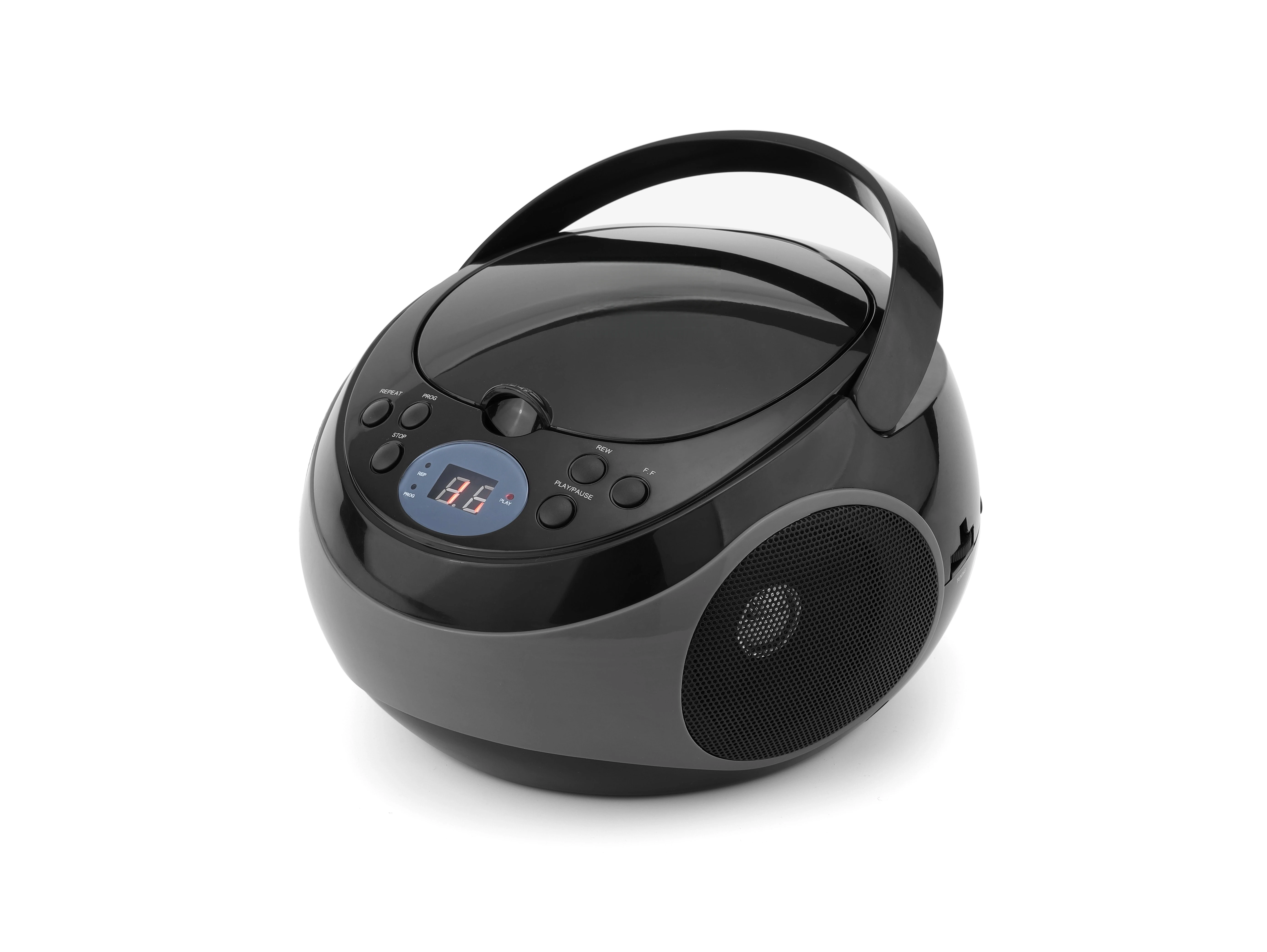 Portable CD/DVD/VCD Player with AM/FM Radio & Dual Stereo Speakers 3.5mm AUX Input for Home or On-The-Go Entertainment