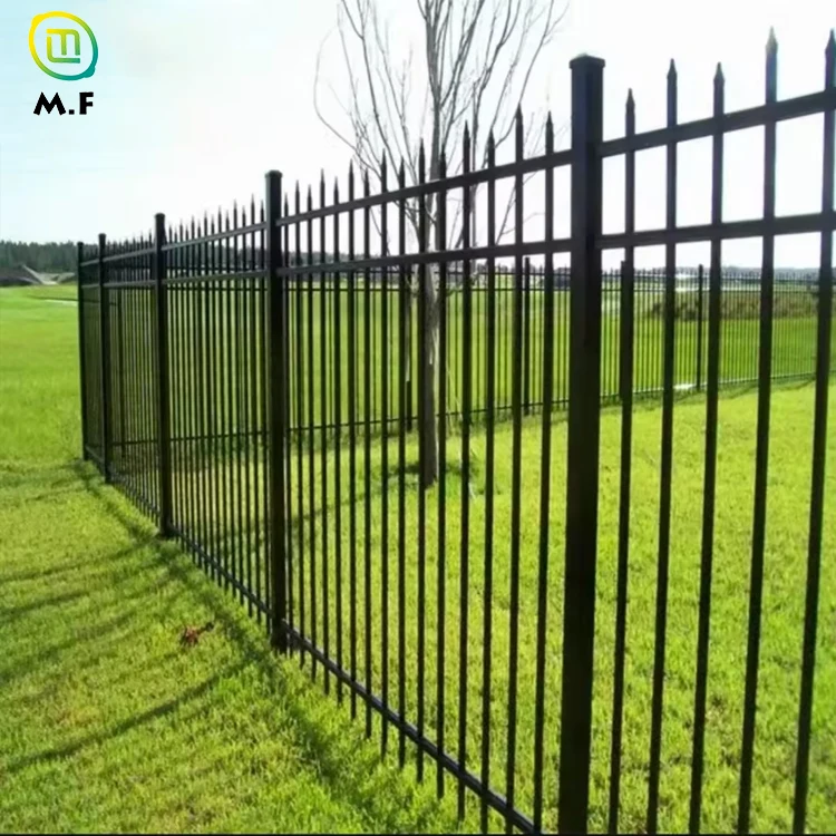 Adjustable Outdoor Garden Modern Decorative Black Steel Metal Fence Toppers Wrought Iron Panel Craft Aluminium Fence