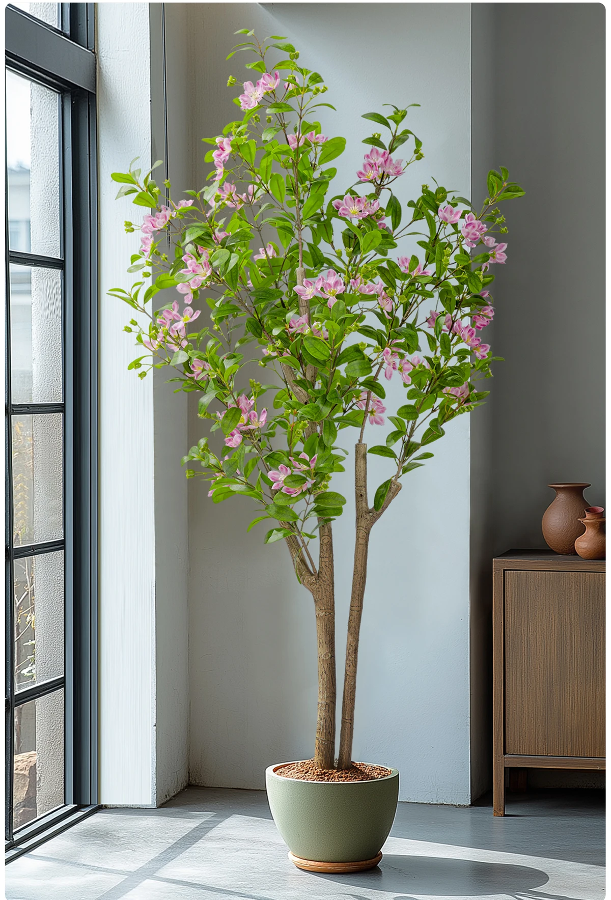 Artificial Plants Plastic Green Tree Greenery Potted Artificial Flower House Decor Wedding Decorations Indoor Outdoor Decoration factory