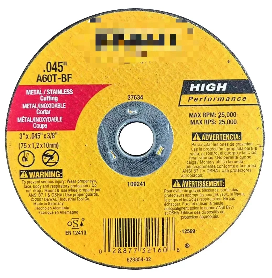 Сверхтонкое режущее колесо для металла и нержавеющей стали, 3 дюйма, 75x1,2x9,5 мм