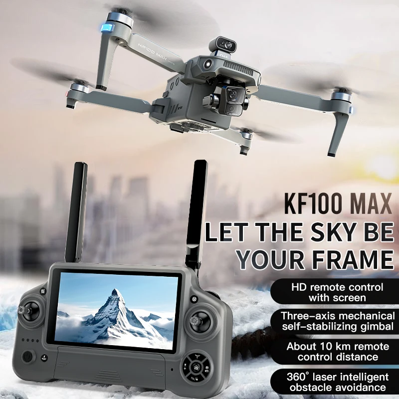 X-Verse KF102 MAX Drone con Telecamera 4K HD, Laser a 360° per Evitare Ostacoli, Gimbal a 2 Assi, GPS WiFi Trasmissione Droni Quadcopter con Motore Brushless, 30Minuti Di Volo, 3 Batterie