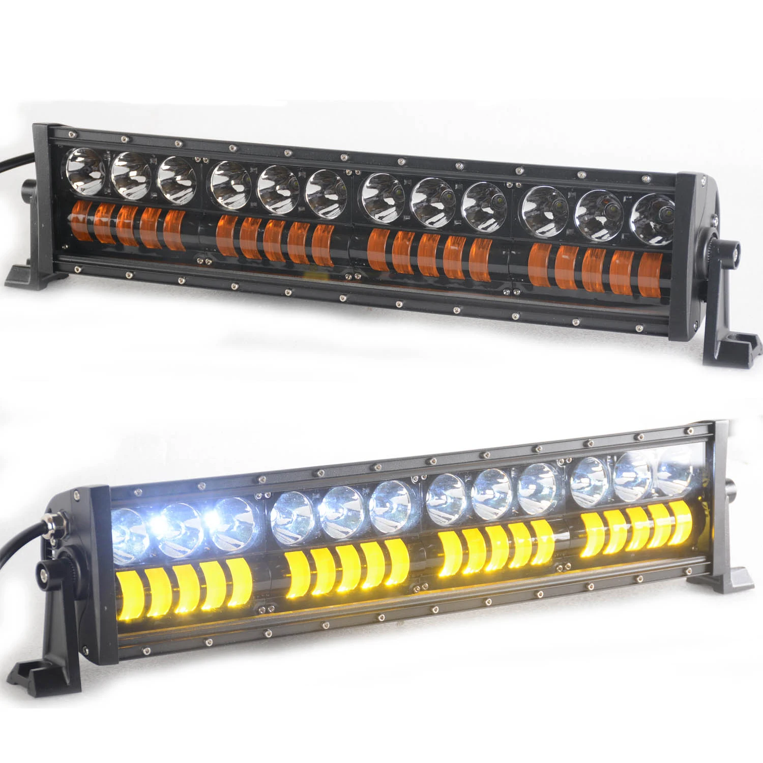 15inch 20inch 25inch 30inch 35inch 40inch Dual Color Flood Spot Led OffRoad Work Light bar Dual Row LED Light Bar for Car Truck