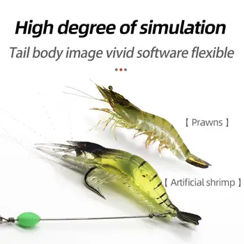 Artificial Luminous Shrimp Bait Kit with Built-in Hook Fishing Tackle Soft Plastic Sea Fishing Shrimp Lures – Soft Lure – view 3