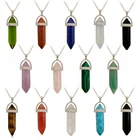 Crystal Necklace Manufacturers Wholesale Natural Stone Hexagonal Pendant For Women And Men DIY Crystal Bullet Pendant Gemstone Necklace
