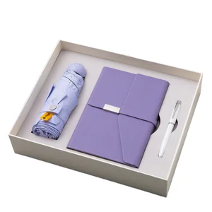 HUATONG Notebook Dairy Stationery Gifts Set Journal Notebook Pu Leather Hardcover Corporate Box for Student With Metal Ball Pen