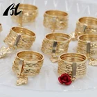 Ring Gold Rings Professional Manufacturer Newest 7day Ring Customized Religious Jewelry Oro Laminado 14k Mariposa Semanario Ring In Gold Layered