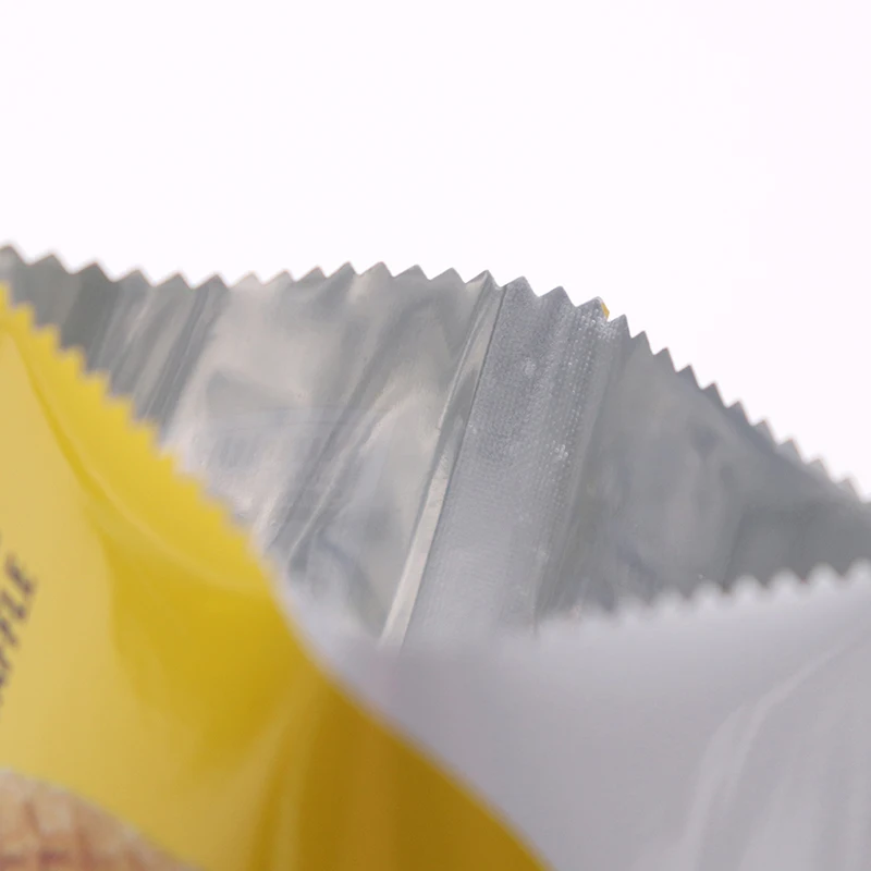 Custom Packaging & Logo Printing Small Yellow Plastic Mylar Bag Pouch Moisture Proof Back Seal Snack Biscuit Packing Bag