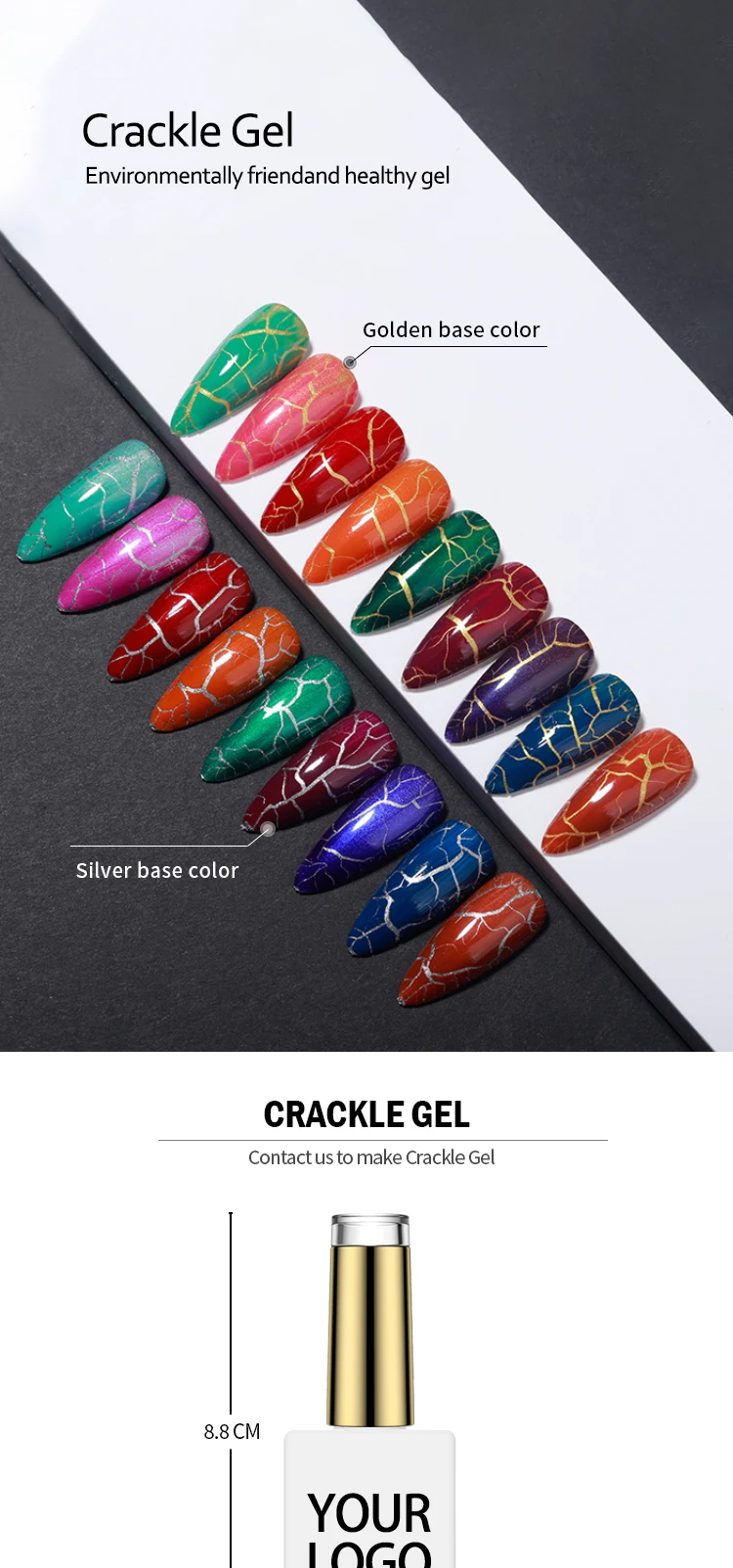 Private Label Customization Crackle Gel Soak Off Cracking Effect Gel