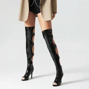 Adult European American Catwalk Boots High-Heeled Rubber-Soled Outdoor Ladies Jazz Dance Performance Boots