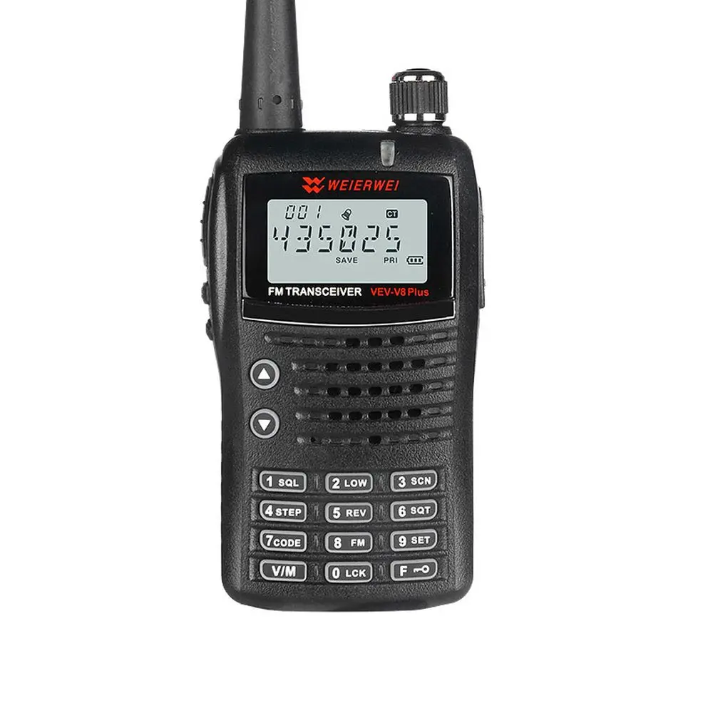 WEIERWEI VEV-V8 Plus Portable UHF Walkie Talkie with VOX DTMF Radio and FM Radio Effective Ran 5km