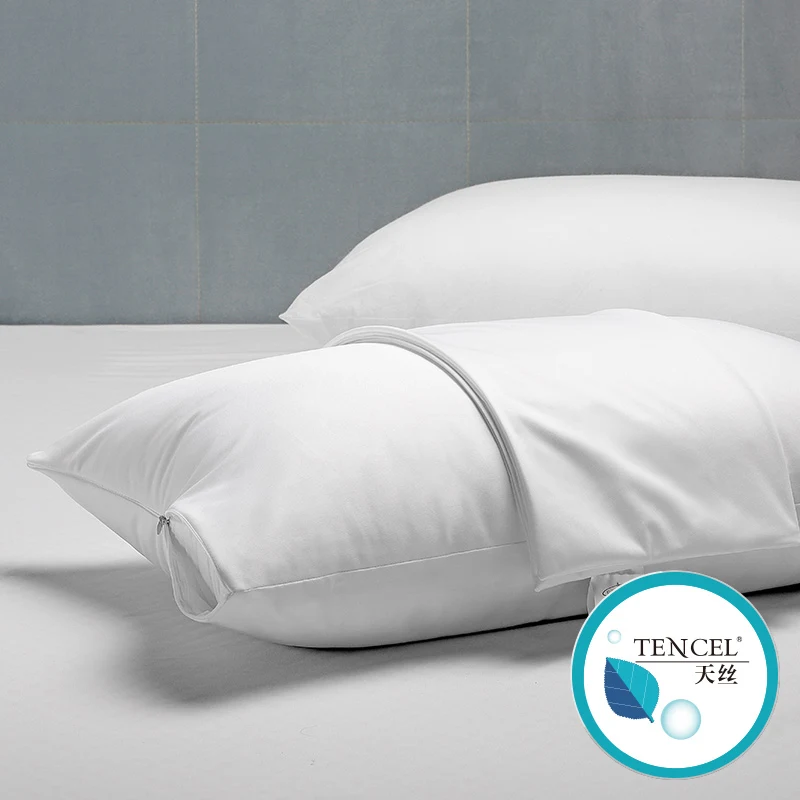 100 Waterproof Queen Size Zipped Pillow Protector Pillow Case Cover