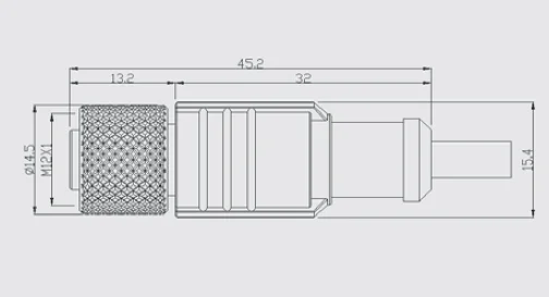 M12 Waterproof DIN Cable Wire Connector Electric 2-Pin Male to Female for Power Applications