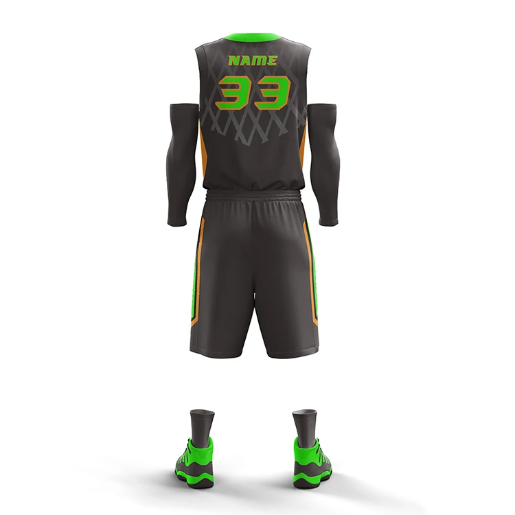 KXK Custom Black Neon Green Double Side Tops Basketball Jersey