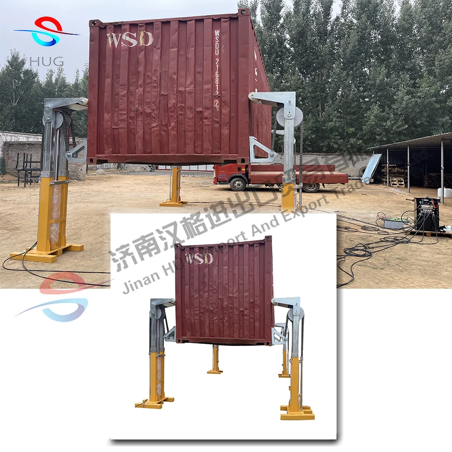 Container hydraulic cylinder lifting system jack portable amusement ...