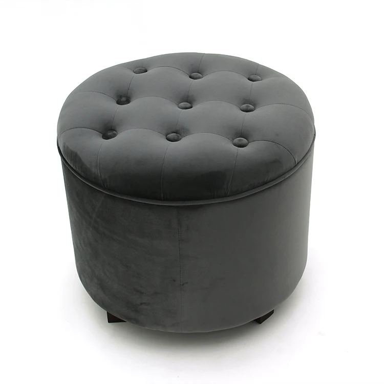 Customized 2021 Tufted Ottoman Velvet Storage Sofa Ottoman Stool Chair