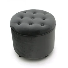 Customized 2021 Tufted Ottoman Velvet Storage Sofa Ottoman Stool Chair