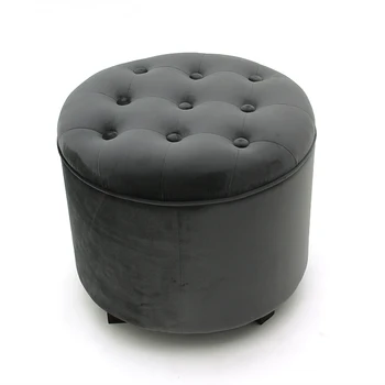 Customized 2021 Tufted Ottoman Velvet Storage Sofa Ottoman Stool Chair