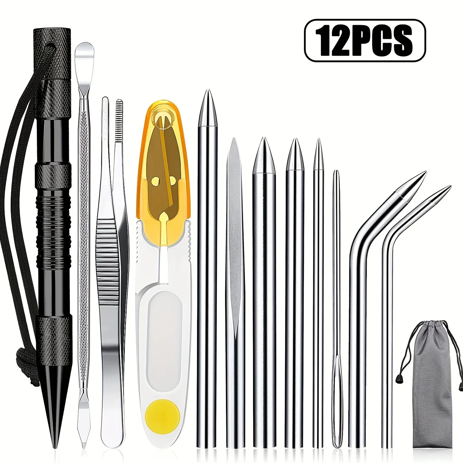 Paracord Tools FID Needle Sets Paracord Stitching Set Stainless Steel Lacing Needles  Marlin Spike for Paracord  Leather Weaving