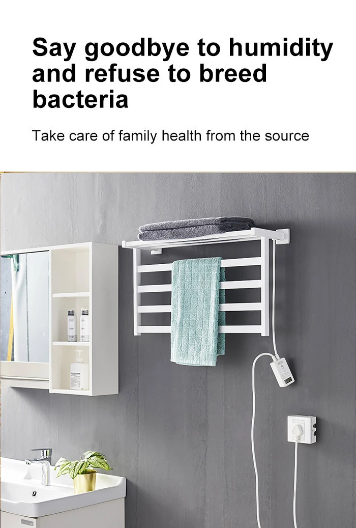 Stainless Steel Towel Electric Heated Rack Matte Black 304 Stainless