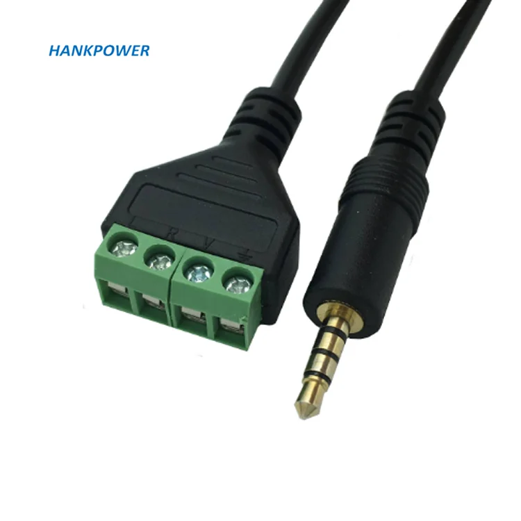 金メッキ3.5mm4極ステレオTRRSオスジャックからAV4ピングリーン