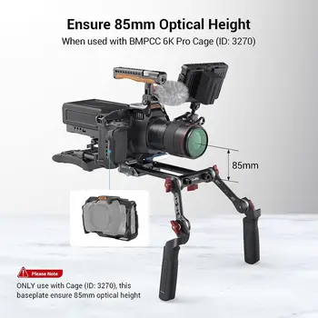 SmallRig Universal LWS Baseplate Compatible with DSLR and Mirrorless Camera Cages, Comes with Dual 15mm Rod Clamp - 3357 detail image