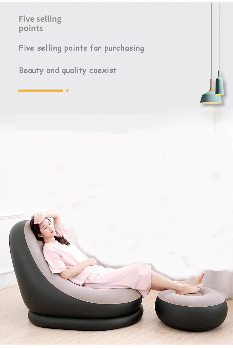 Modern Furniture Outdoor Eco Friendly Pvc Inflatable Flocking Lounge