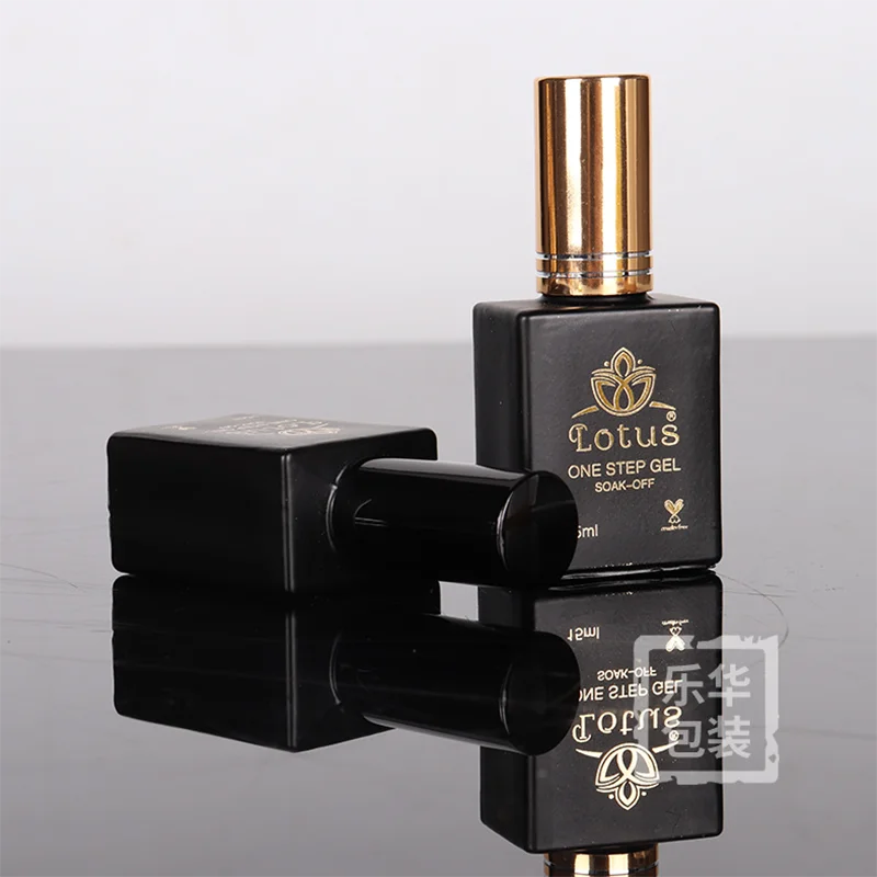 Flacone spray per profumo in vetro vuoto ricaricabile quadrato nero opaco all'ingrosso da 15 ml