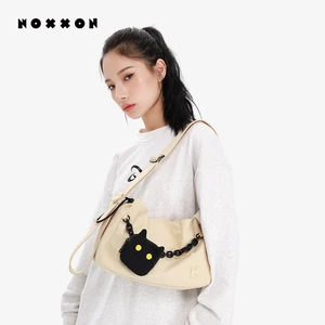 NOXXON Nylon Underarm Handbag Small Square Leisure Bag Carrying Single Shoulder Crossbody Bag with Coin Purse for Girls