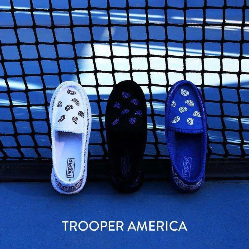 Оптовая Продажа Весна носок повседневная парусиновая обувь с цветочным принтом бандана шлепанцы без задника с открытыми пальцами Trooper бандана сандалии женская обувь на плоской подошве