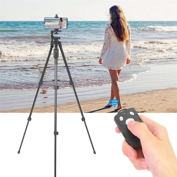 YUNTENG VCT-5208  Aluminum Camera Tripod With 3-Way Head & Remote + Clip for Camera Phone detail image