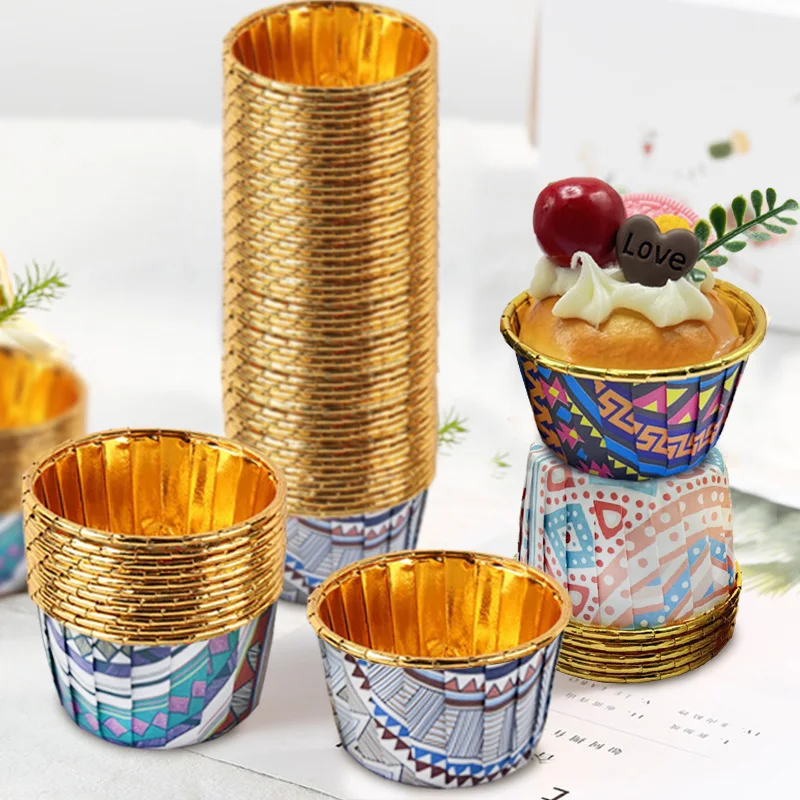 High Quality Ethnic Style Curled Paper Cup Famous Disposable Baking Cupcake Cup High Temperature Resistant Cake Cups