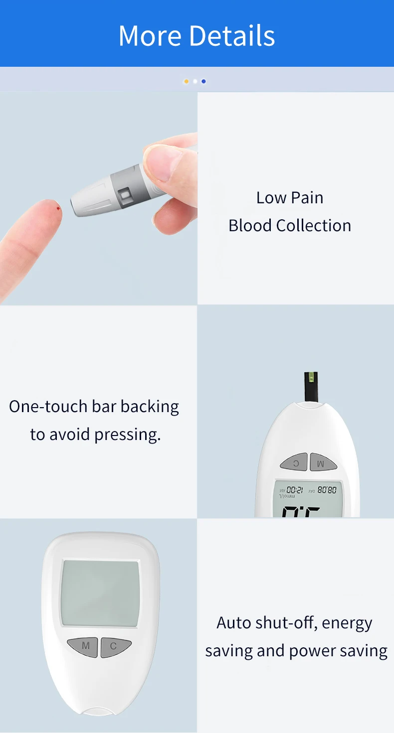 product factory electric blood glucose meter for elderly high blood sugar test strip with lancet detector health monitor and analysis-8