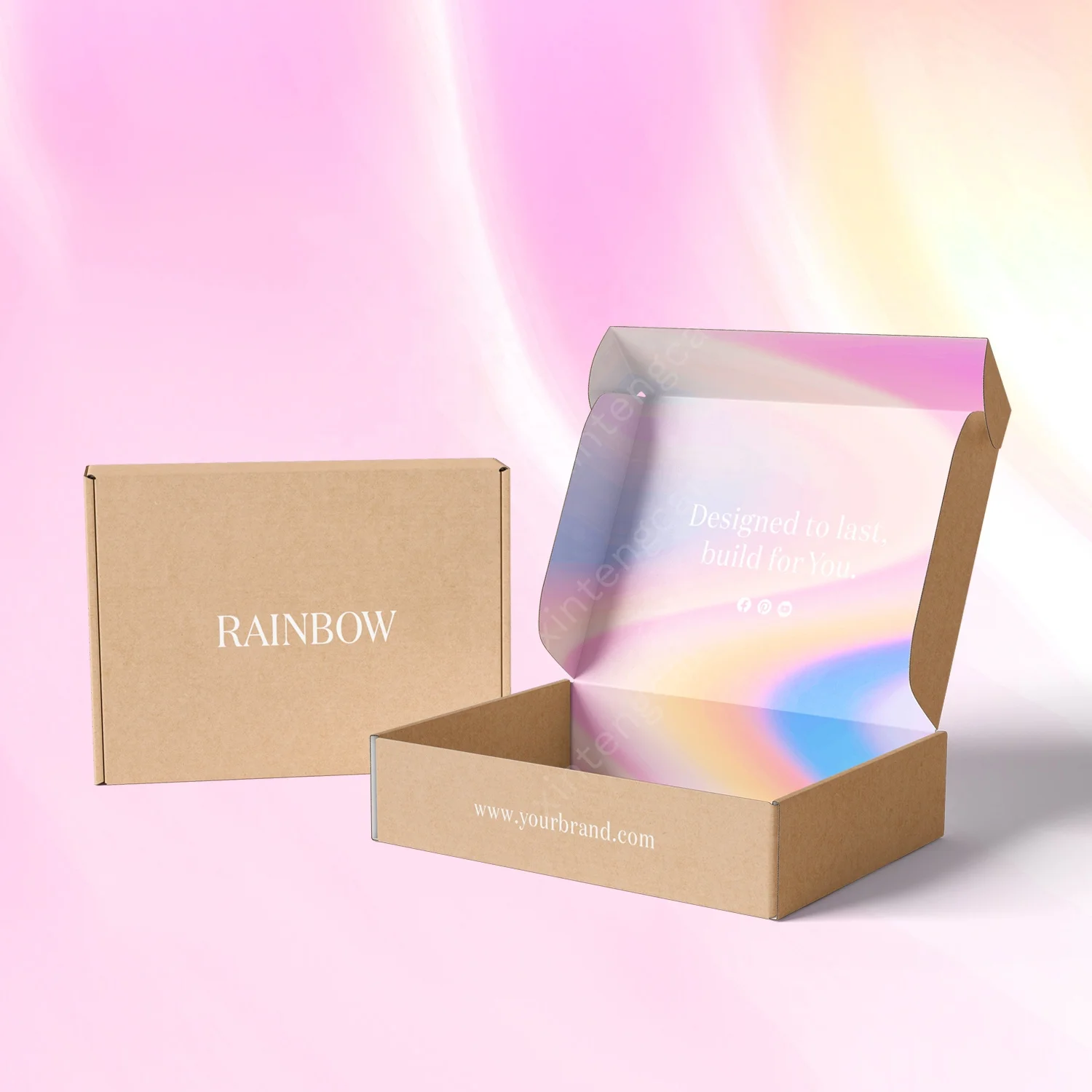 Free Design Pink Corrugated Paper Printed Custom Logo Lipstick  / Face Mask Packaging Box, Shipping Box Mailer Box Manufacturer