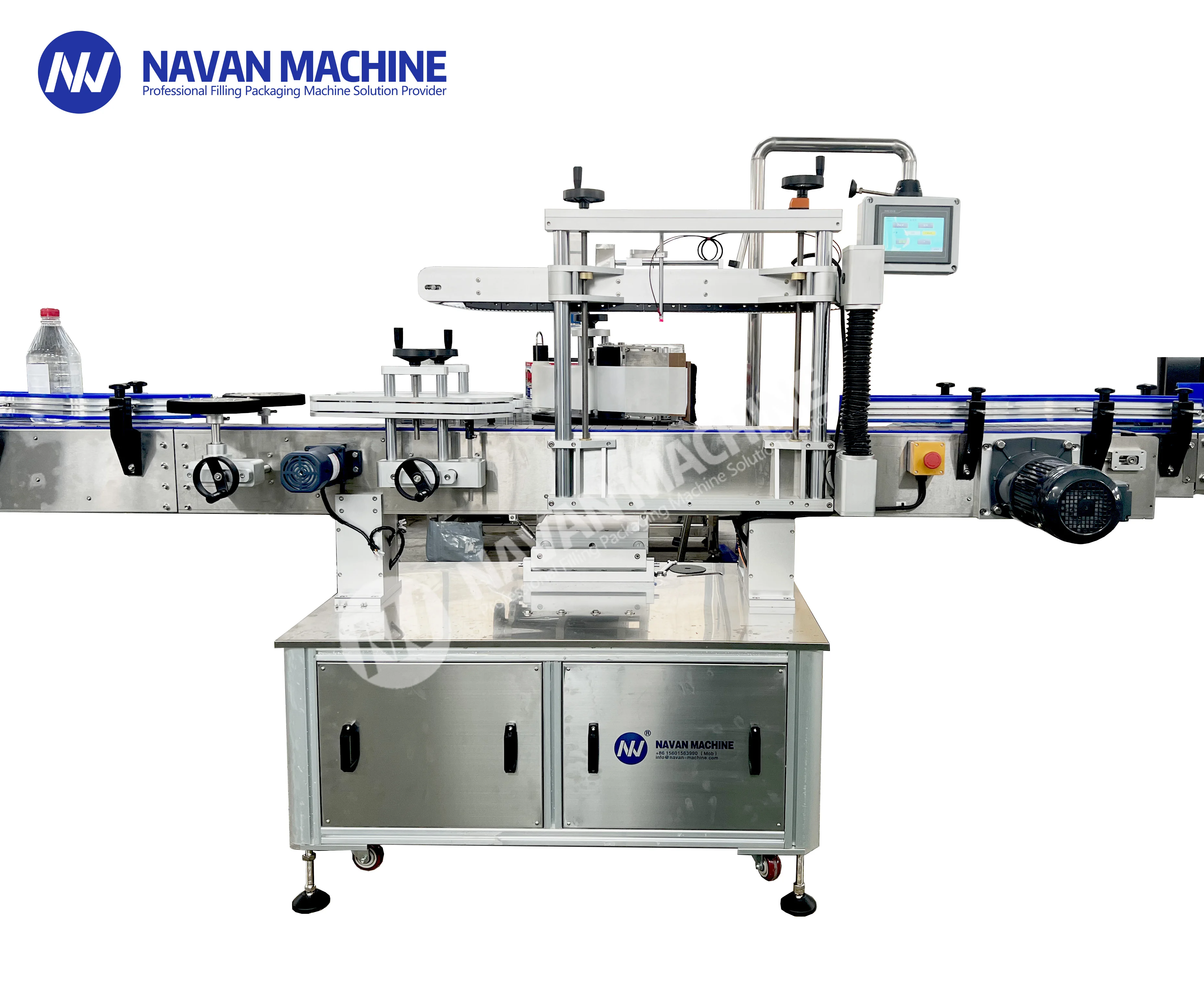 Beverage Filling Business Automatic Round Square Plastic Glass Bottle Sticker Labeling Machine for Water Juice Beer Bottle factory