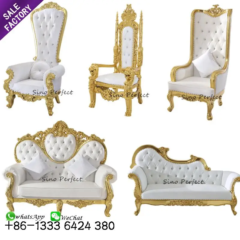 Gold Lion King and Queen Throne Chairs Princess Throne Wedding Chairs  Luxury Lion Throne Chair