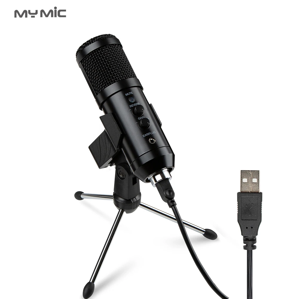 Профессиональный конденсаторный USB-микрофон MY MIC NX4, Студийный микрофон для записи с эхо-монитором для подкастов, компьютерных игр
